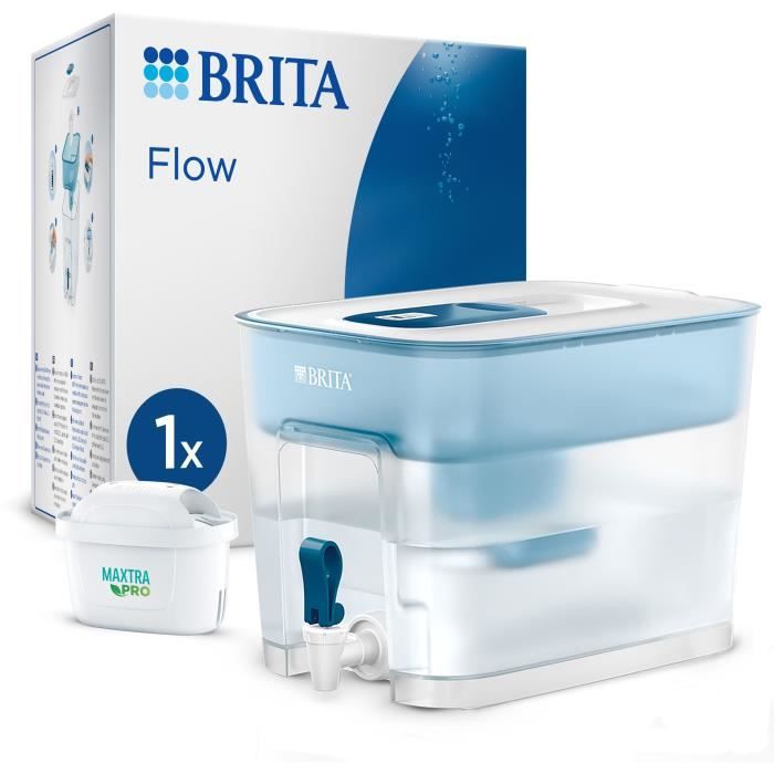 Distributeur d'eau filtrée BRITA Flow (8,2L) inclus Xx cartouche(s) filtrante(s) MAXTRA PRO All-in-1 - Compatible réfrigérateur