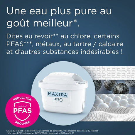 Carafe filtrante BRITA - Style Bleu - Capacité 2,4L dont 1,4L d'eau filtrée - 3 mois MAXTRA PRO