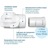 Systeme filtration a eau BRITA - ON TAP - Jusqu'a 4 mois d'eau filtrée - 3 modes d'utilisations - 5 adaptateurs inclus