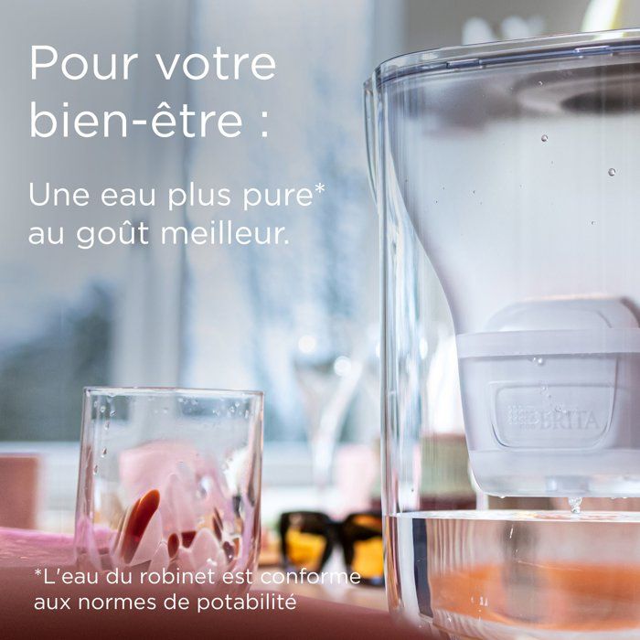 Carafe filtrante BRITA - Style Essential XL blanche - Capacité 3,6L dont 2,3L d'eau filtrée - 1 filtre MAXTRA PRO PURE PERFORMANCE