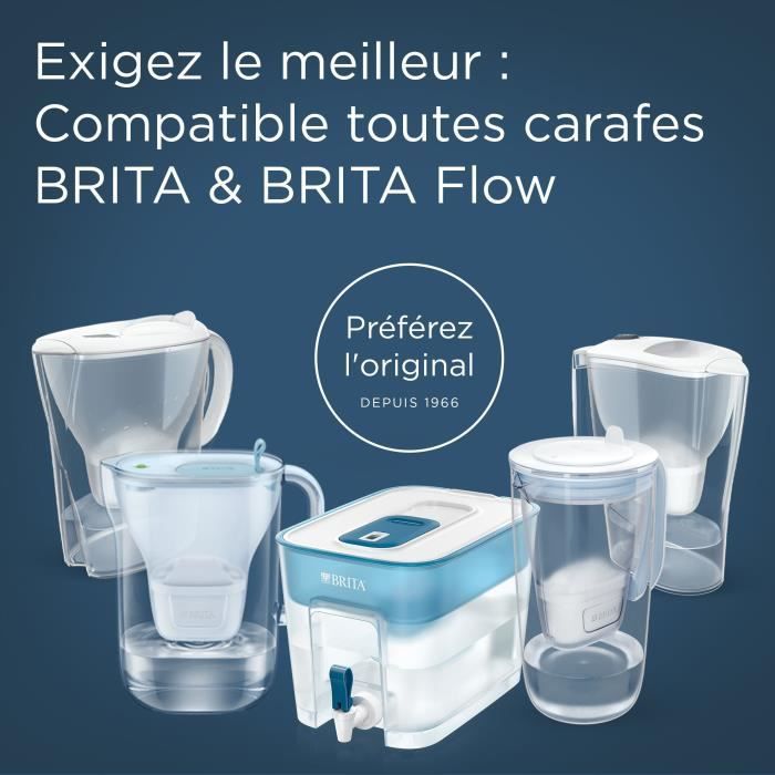 Carafe filtrante BRITA - Style Essential Bleu minéral - Capacité 2,4L dont 1,4L d'eau filtrée - 1 filtre Maxtra Pro Pure performance