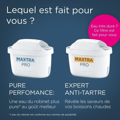 Carafe filtrante BRITA - Style Essential Sable - Capacité 2,4L dont 1,4L d'eau filtrée - 2 filtres Maxtra Pro Expert anti-tartre