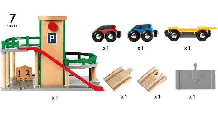 Garage Rail / Route BRIO World - Ravensburger - 3 niveaux - Mixte des 3 ans