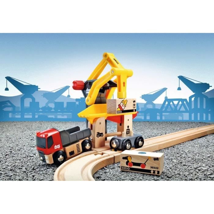 Brio World Grue de Chargement de Marchandises - Accessoire pour circuit de train en bois - Ravensburger - Mixte des 3 ans - 33280