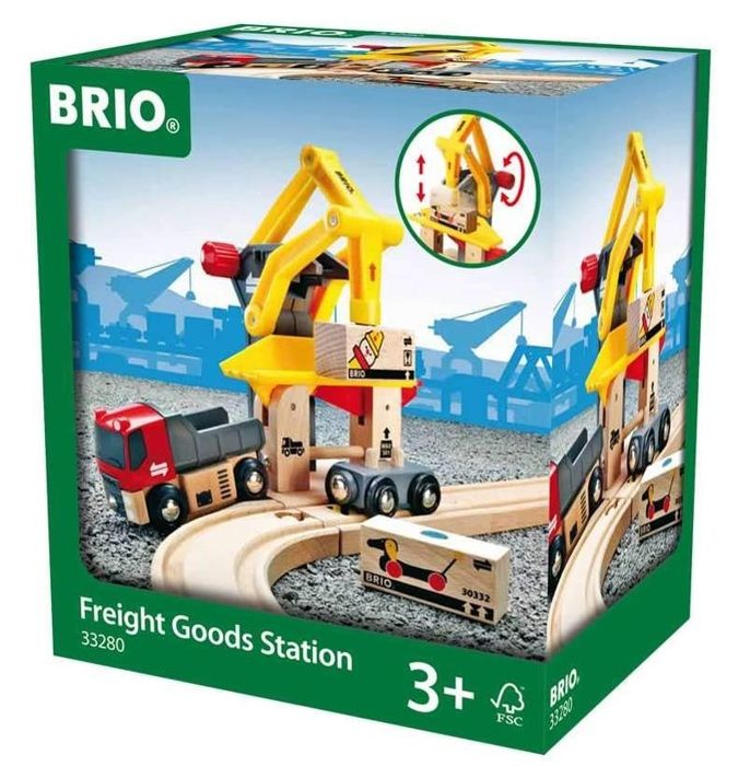 Brio World Grue de Chargement de Marchandises - Accessoire pour circuit de train en bois - Ravensburger - Mixte des 3 ans - 33280