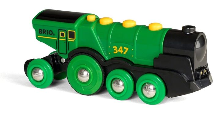 Locomotive Verte Puissante a Piles - BRIO - Circuit de train en bois - Accessoire son & lumiere - Des 3 ans