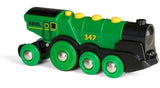 Locomotive Verte Puissante a Piles - BRIO - Circuit de train en bois - Accessoire son & lumiere - Des 3 ans
