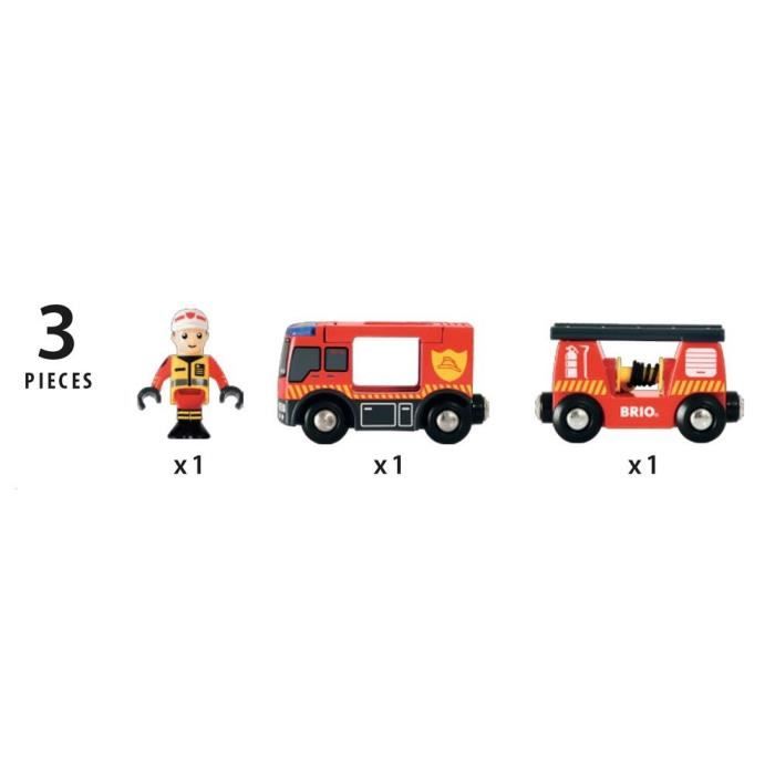 Camion de Pompiers Son et Lumiere BRIO - Ravensburger - Lance a incendie - Mixte - Des 3 ans - 33811