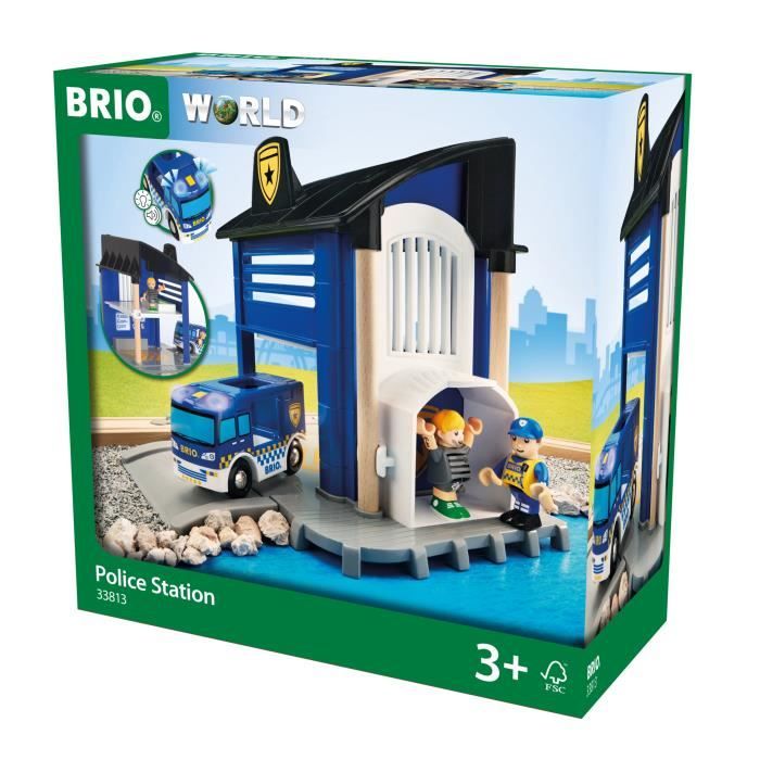 Brio World Commissariat de Police - Accessoire son et lumiere pour circuit de train en bois - Ravensburger - Des 3 ans - 33813