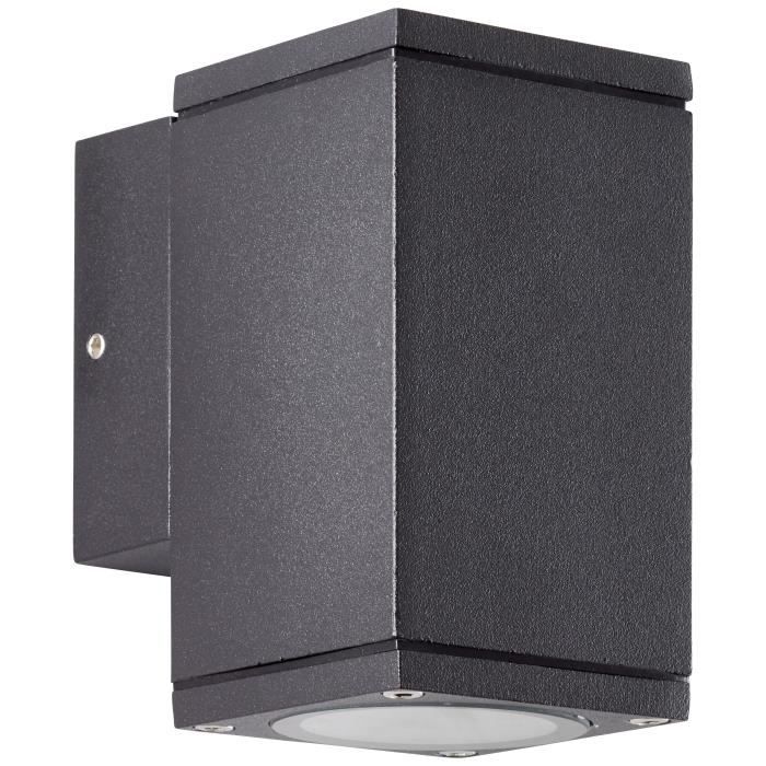 Applique murale extérieure - BRILLIANT - HALLY - Métal et verre - Anthracite - GU10 LED - 1 x 10 W IP44
