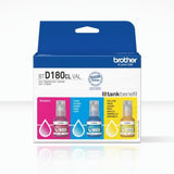 Bouteille d'encre - Brother - BTD180CLVAL - Cyan/Magenta/Jaune - 5000 pages - Pack de 3 - Standard
