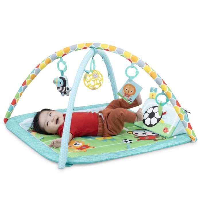 BRIGHT STARTS Tapis d'Eveil bébé Football, Arche de jeu avec jouets Oball, Musique et Lumieres, Cadeau Noel bébé