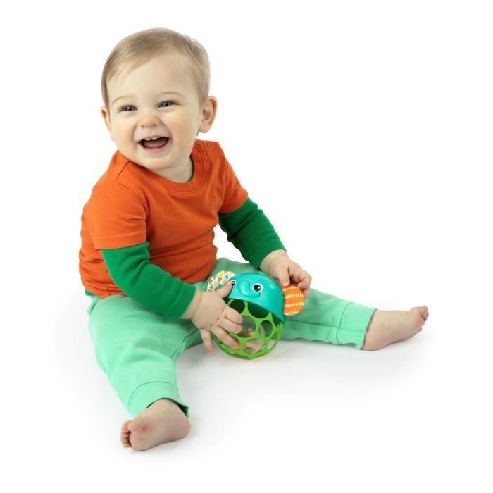 BRIGHT STARTS Hochet musical lumineux -- Giggle & Glow - Jouet éléphant - Oball facile a saisir - 0M+