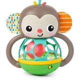 BRIGHT STARTS Jouet hochet musical et lumineux Grab - Giggle Monkey - Avec Oball attrape facile - 6M+