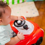 BRIGHT STARTS Trotteur bébé pliable 3 en 1, petite voiture , 3 modes de jeux évolutifs, rouge, Cadeau Noel bébé