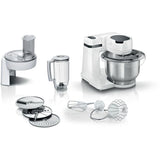 Robot multifonction compact - BOSCH MUMS2EW20 - Bol inox - 3 disques - blender 1,25L - Kit pâtisserie inclus - blanc