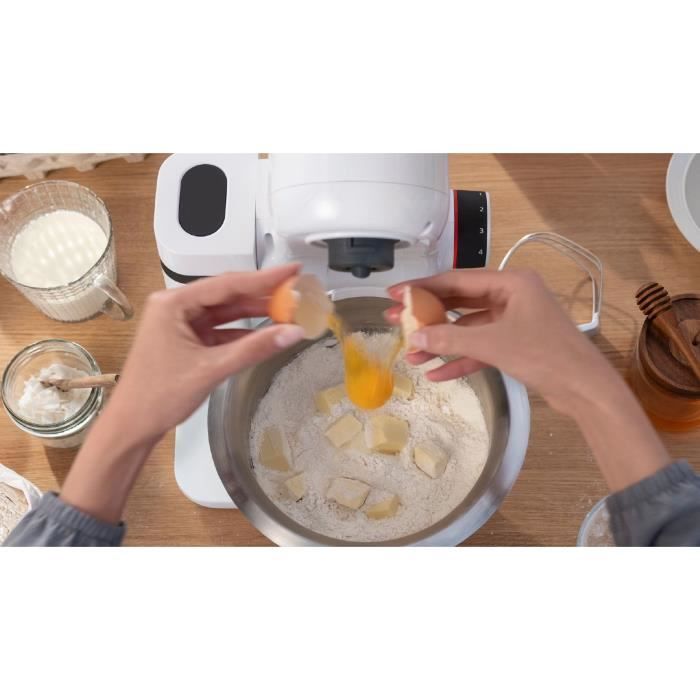 Robot multifonction compact - BOSCH MUMS2EW20 - Bol inox - 3 disques - blender 1,25L - Kit pâtisserie inclus - blanc