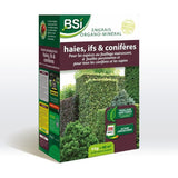 BSI - Engrais Organo-Minéral - Bio - Haies, Ifs, Coniferes - Pour Feuillages Persistants Et Coniferes - Longue Durée - 4Kg - 40m²