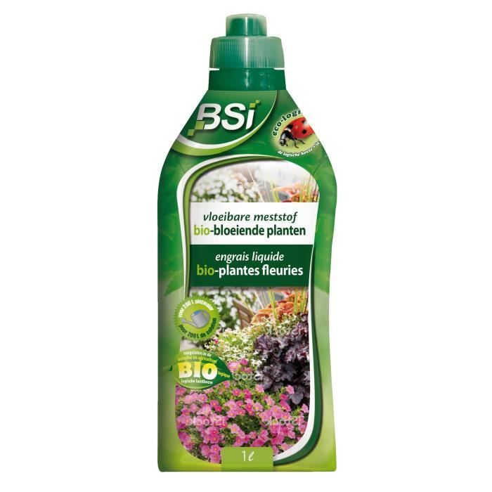 BSI - Engrais Organique - Liquide - Pour Plantes Fleuries - Stimule La Floraison Et La Croissance - Avec Oligo-éléments 1L - UAB