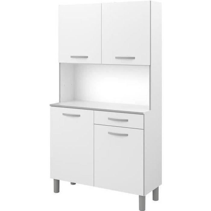 Buffet de cuisine - Blanc - Contemporain - 4 portes - OSLO -  L 101 cm