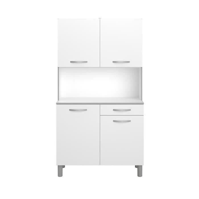 Buffet de cuisine - Blanc - Contemporain - 4 portes - OSLO -  L 101 cm