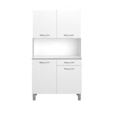 Buffet de cuisine - Blanc - Contemporain - 4 portes - OSLO -  L 101 cm