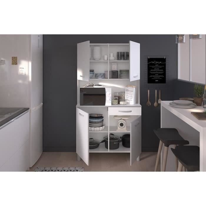 Buffet de cuisine - Blanc - Contemporain - 4 portes - OSLO -  L 101 cm