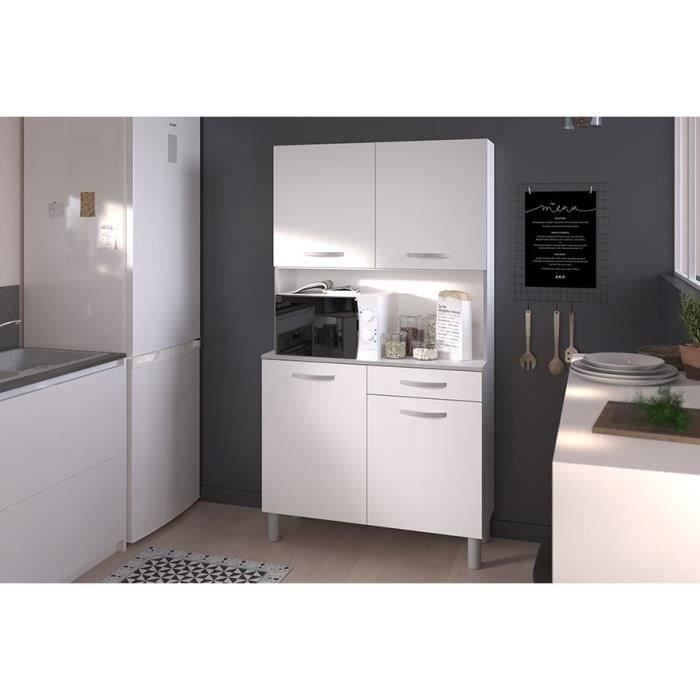 Buffet de cuisine - Blanc - Contemporain - 4 portes - OSLO -  L 101 cm