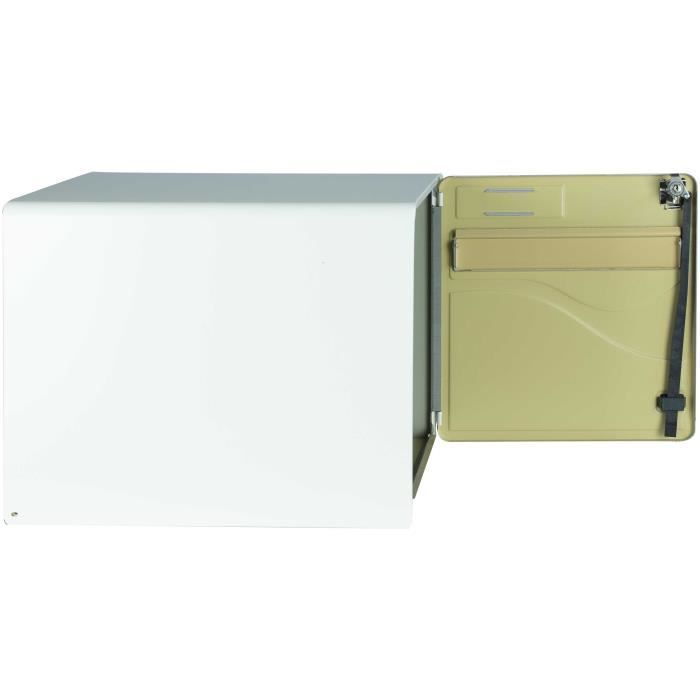 Boîte aux lettres BURG WACHTER BALTIC 1 Porte - Sur pied - Acier galvanisé - Ouverture latérale -  Blanc - Fabriqué en France