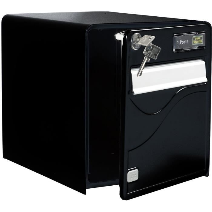 Boîte aux lettres BURG WACHTER BALTIC 1 Porte - Acier galvanisé - Ouverture latérale -  Noir - Fabriqué en France