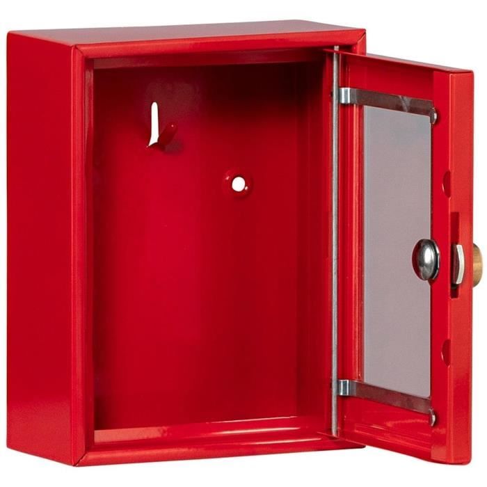 BoÓte d'urgence - BURG-WƒCHTER - Modele 6161 - 167 x 130 x 64 mm - Marteau inclus - MÈtal rouge