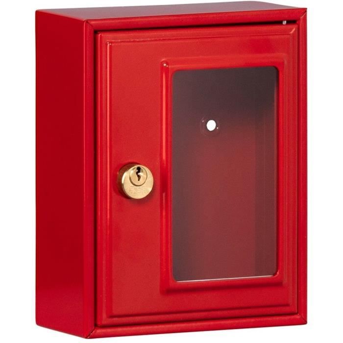 BoÓte d'urgence - BURG-WƒCHTER - Modele 6161 - 167 x 130 x 64 mm - Marteau inclus - MÈtal rouge