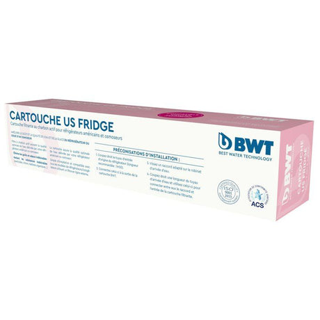 Cartouche charbon actif - BWT - Universelle frigo/osmose - 10 µm - Amélioration goűt - Élimination odeurs, chlore, pesticides