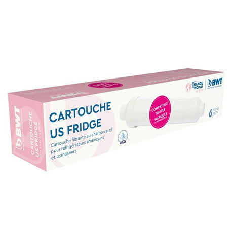 Cartouche charbon actif - BWT - Universelle frigo/osmose - 10 µm - Amélioration goűt - Élimination odeurs, chlore, pesticides