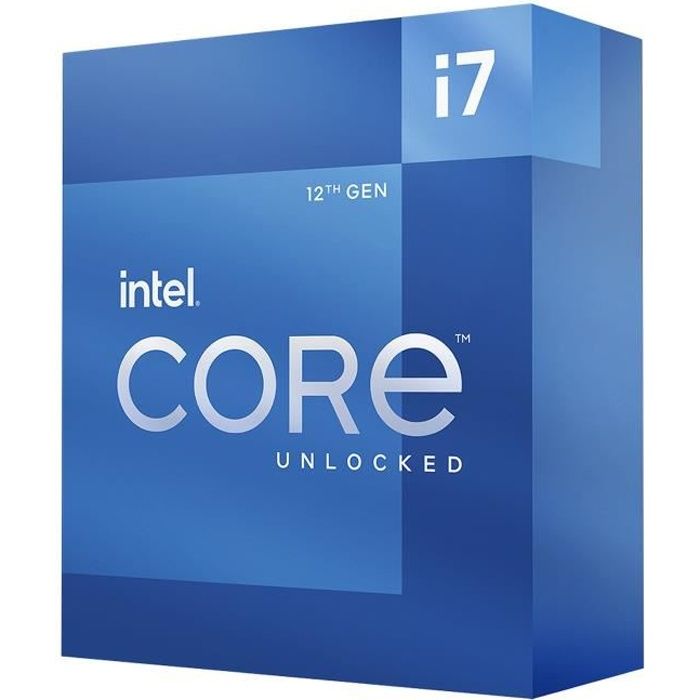 Processeur - INTEL - Core i7-12700K - 12 coeurs (8P+4E) - Socket LGA1700 - Chipset Série 600 - TDP 125W (BX8071512700K)