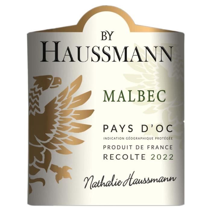 By Haussmann Malbec Pays d'Oc - Vin rouge de Languedoc