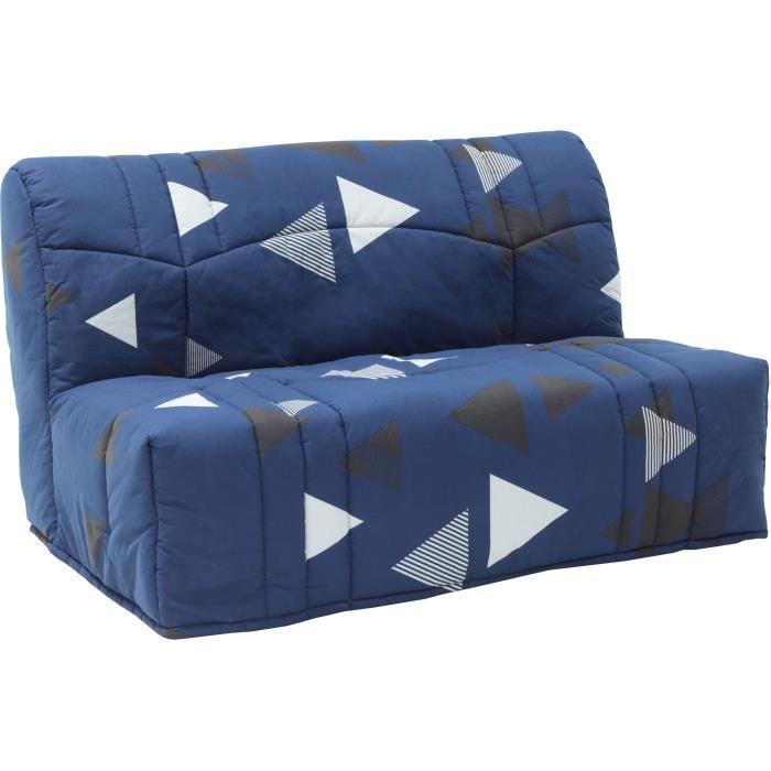 Banquette BZ DREAM - Tissu 100% Coton bikini bleu - Couchage 140x190 cm - L145 x P100 x H90 cm