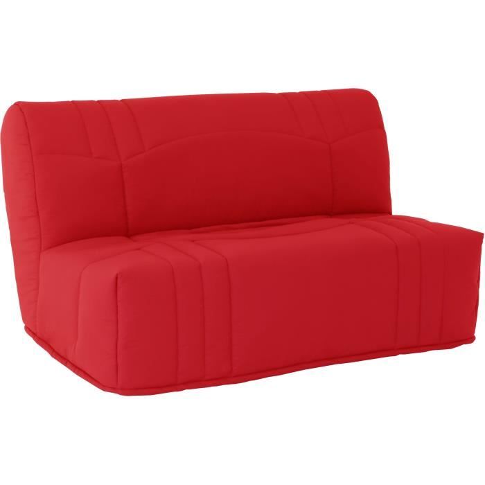 Banquette BZ DREAM - Tissu 100% Coton rouge - Couchage 140x190 cm - Classique - Moelleux