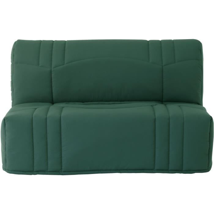 Banquette BZ DREAM - Tissu 100% Coton vert foret - Couchage 140x190 cm - Confort moelleux