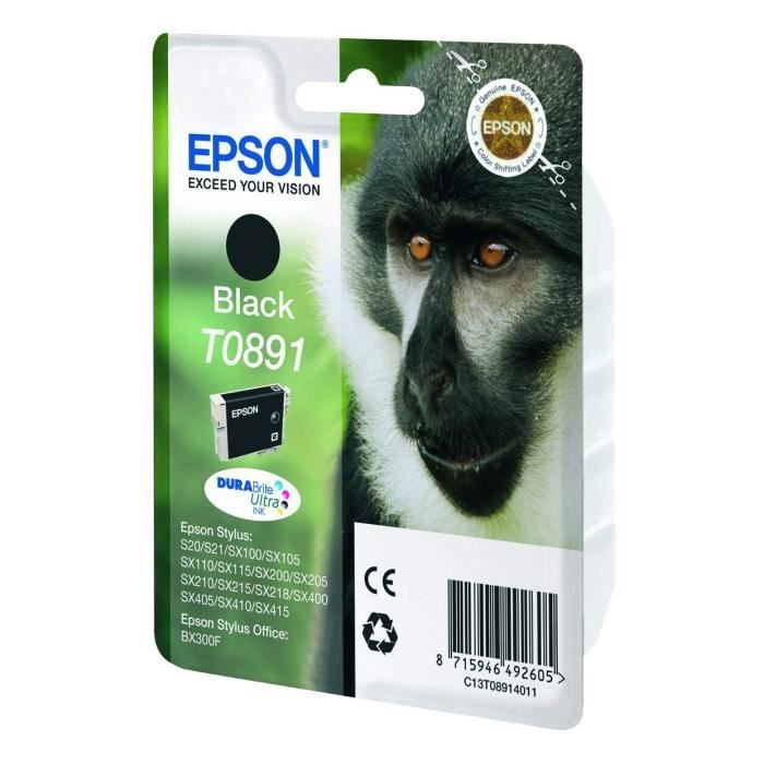 EPSON Cartouche d'encre T0891 Noir - Singe (C13T08914011)