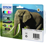 EPSON Multipack 24 XL - ElÈphant - Noir, jaune, cyan, magenta, magenta clair, cyan clair (C13T24384011)