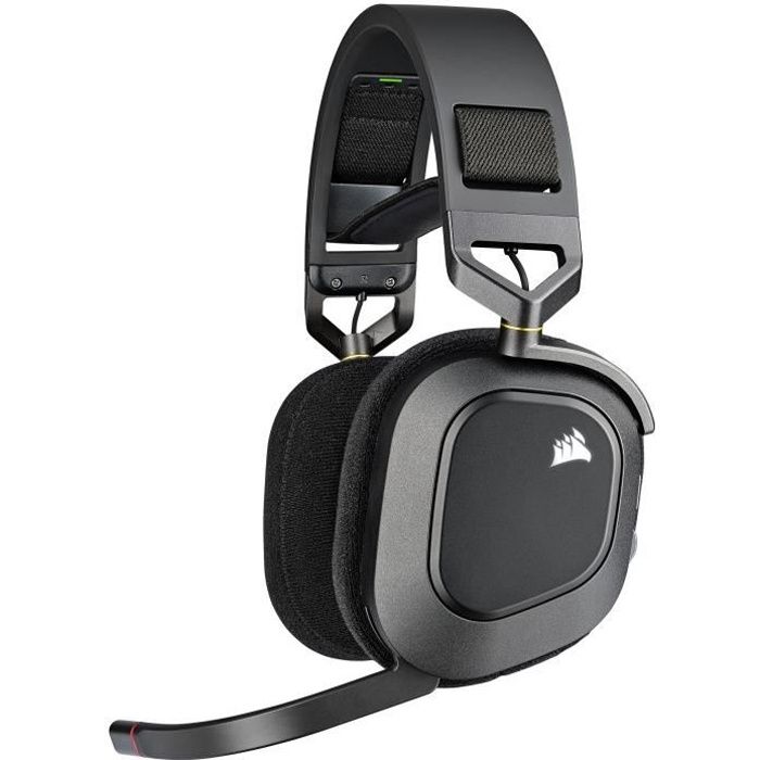 Casque sans fil HS80 RGB - Carbone CORSAIR - Casque micro - Dolby Atmos - Technologie sans fil