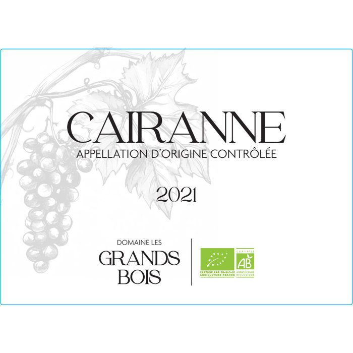 Domaine Les Grands Bois 2021 Cairanne - Vin rouge de le Vallée du Rhône - Bio