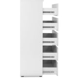 Commode CAPETOWN - Décor blanc brillant - 6 Tiroirs - L80 x H131,5 x P40 cm
