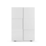 Meuble a chaussures - 15 paires - Blanc laqué - L78 x P33 x H113 cm - MILANO