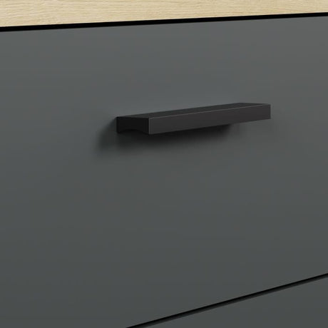 Meuble TV - Tyler - Urbain - En panneaux de particules - Gris anthracite mat / chene miel - 230 x 52 x 52 cm - Trendteam