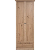 Armoire - Landwood - Décor chene artisan -  2 Portes - 1 Tiroir - L80 x P39 x H200 cm