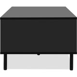 Table basse - MONZA 55A - Noir / Chene artisan - 1 porte, 2 niches - 110,5 x 47 x 67 cm