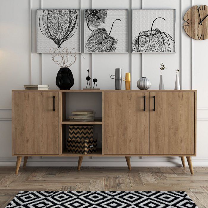 Buffet - EXXEN - 3 portes - 180 x 80 x 45 cm - Chene