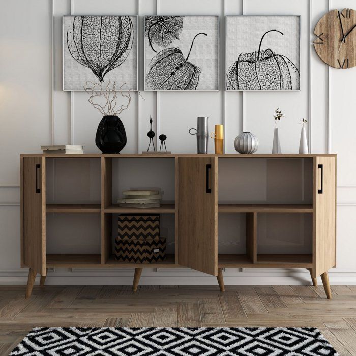 Buffet - EXXEN - 3 portes - 180 x 80 x 45 cm - Chene